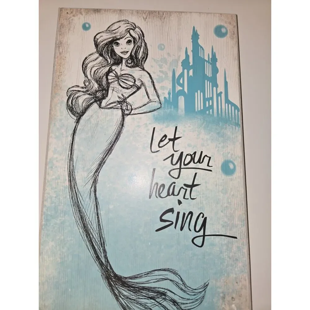 Disney The Little Mermaid Ariel Wall Art “Let Your Heart Sing” 8x13 Open Road